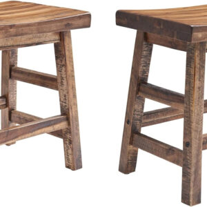 Alaterre Furniture Durango 20-Inch Tall Industrial Wood Dining Stool - Table or Extra Seat - Unique Rustic Industrial Style and Comfort - Farmhouse, Solid Wood Furniture