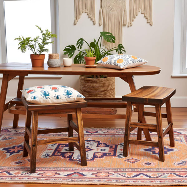 Alaterre Furniture Durango 20-Inch Tall Industrial Wood Dining Stool - Table or Extra Seat - Unique Rustic Industrial Style and Comfort - Farmhouse, Solid Wood Furniture