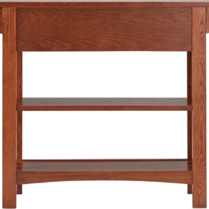 Leick Home 8261 Mission Bookcase Console Table with Drawers, Made with Solid Wood, for Living Room, Entry Way, Office, Bedrooms, Russet Finish