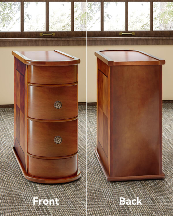 68887a7f511faecac6be10cfc03ad4561de23132e1f9b95bbbfb6.jpg LITTLE TREE Wood End Table with 2 Drawers Sofa Side Table, No Assembly Required Vintage Slim Nightstand Bedside Table for Bedroom