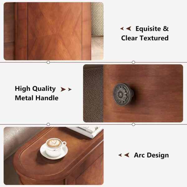 68887a82d7c17c575ca681bd5cd0ffaf8ba96597ba5ad445b2699.jpg LITTLE TREE Wood End Table with 2 Drawers Sofa Side Table, No Assembly Required Vintage Slim Nightstand Bedside Table for Bedroom