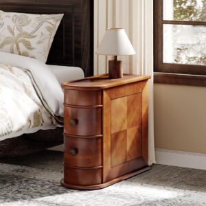 68887a8aac584ae57999f8b26b18194a1f431962bf433e29f4591.jpg LITTLE TREE Wood End Table with 2 Drawers Sofa Side Table, No Assembly Required Vintage Slim Nightstand Bedside Table for Bedroom