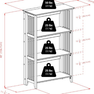 Winsome Mission Beech Wood 4-Tier Shelf, Natural