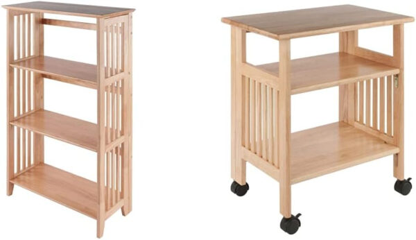 Winsome Mission Beech Wood 4-Tier Shelf, Natural