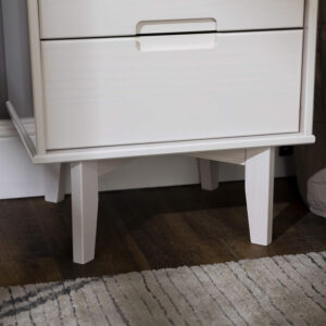 68887bab6b9747ef056ecf7e1a172a21960707b9bb3e700e03ee4.jpg Walker Edison Mid Century Modern Grooved Handle Wood Nightstand Side Table Bedroom Storage Drawer and Shelf Bedside End Table, 2 Drawer, Caramel