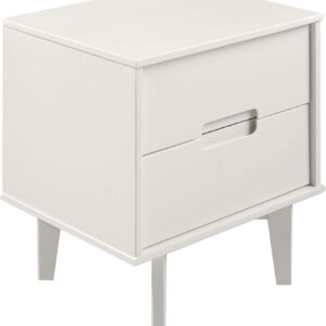 68887bad3251201574c62a47b75eee5cd33bfdac1365e86ddbf23.jpg Walker Edison Mid Century Modern Grooved Handle Wood Nightstand Side Table Bedroom Storage Drawer and Shelf Bedside End Table, 2 Drawer, Caramel