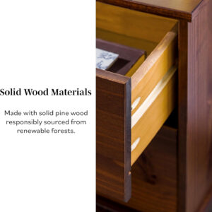 68887bb8339ece4ef991335497f46617cf69160e8a4f66e8d2f99.jpg Walker Edison Mid Century Modern Grooved Handle Wood Nightstand Side Table Bedroom Storage Drawer and Shelf Bedside End Table, 2 Drawer, Caramel