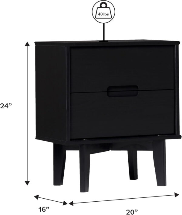 68887bc334beb8706b18299181726739544316820c947c1fa0899.jpg Walker Edison Mid Century Modern Grooved Handle Wood Nightstand Side Table Bedroom Storage Drawer and Shelf Bedside End Table, 2 Drawer, Caramel