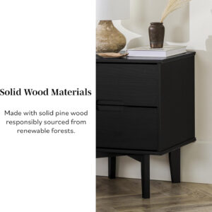 68887bc6bc772b5ccb521f770d102862c7ec3e0ce5669505a8bf1.jpg Walker Edison Mid Century Modern Grooved Handle Wood Nightstand Side Table Bedroom Storage Drawer and Shelf Bedside End Table, 2 Drawer, Caramel