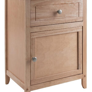 Winsome 25 x 18.9 x 14.96-Inch Composite Wood End/Night Table with Satine Nickel Knob, Natural (81115)
