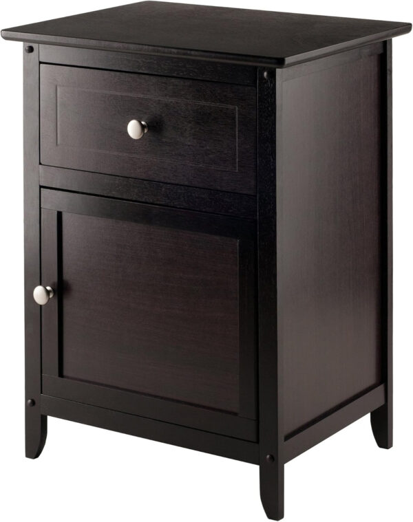 Winsome 25 x 18.9 x 14.96-Inch Composite Wood End/Night Table with Satine Nickel Knob, Natural (81115)