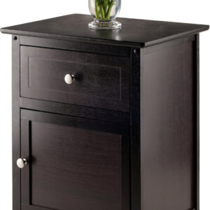 Winsome 25 x 18.9 x 14.96-Inch Composite Wood End/Night Table with Satine Nickel Knob, Natural (81115)