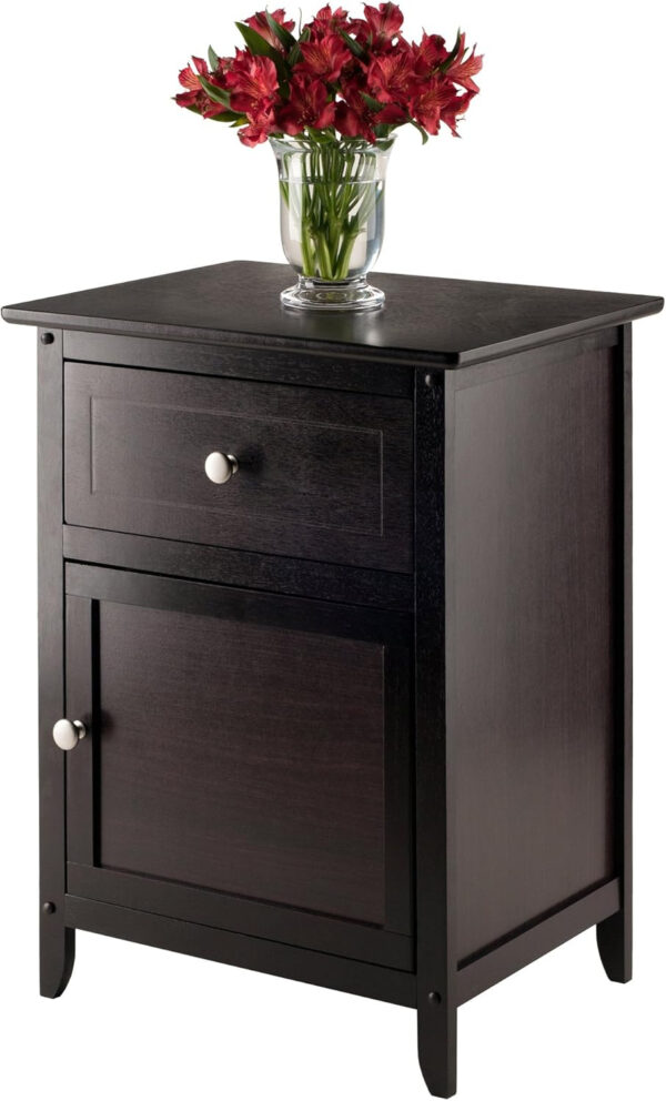 Winsome 25 x 18.9 x 14.96-Inch Composite Wood End/Night Table with Satine Nickel Knob, Natural (81115)
