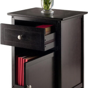 Winsome 25 x 18.9 x 14.96-Inch Composite Wood End/Night Table with Satine Nickel Knob, Natural (81115)