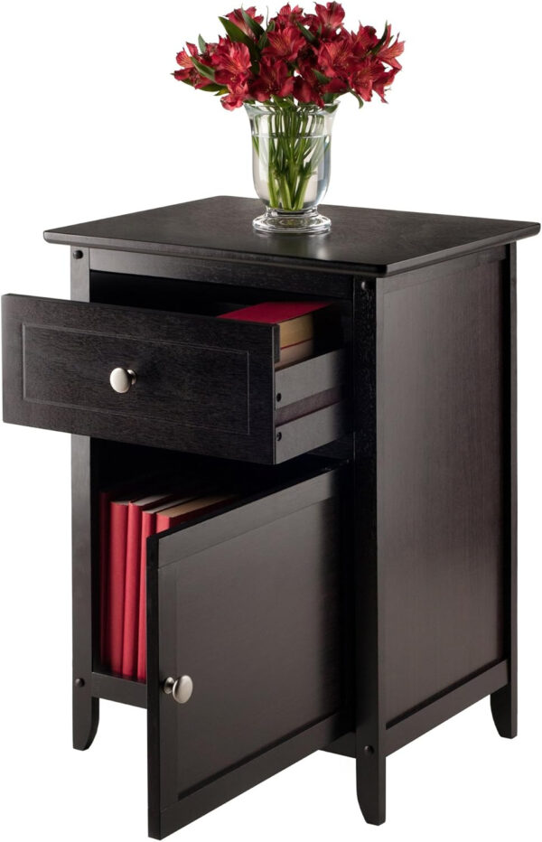 Winsome 25 x 18.9 x 14.96-Inch Composite Wood End/Night Table with Satine Nickel Knob, Natural (81115)