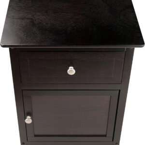 Winsome 25 x 18.9 x 14.96-Inch Composite Wood End/Night Table with Satine Nickel Knob, Natural (81115)