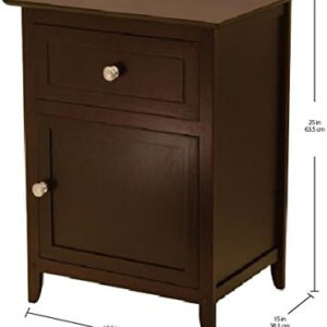 Winsome 25 x 18.9 x 14.96-Inch Composite Wood End/Night Table with Satine Nickel Knob, Natural (81115)