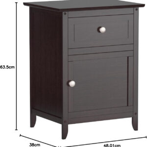 Winsome 25 x 18.9 x 14.96-Inch Composite Wood End/Night Table with Satine Nickel Knob, Natural (81115)