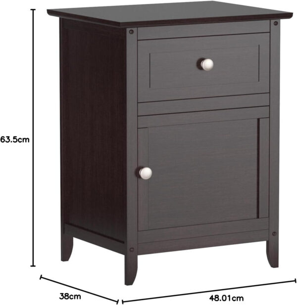 Winsome 25 x 18.9 x 14.96-Inch Composite Wood End/Night Table with Satine Nickel Knob, Natural (81115)