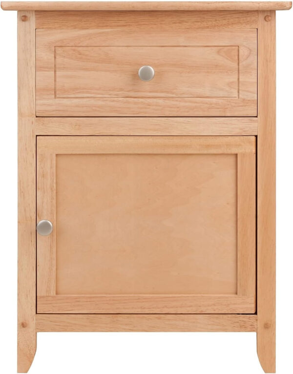 Winsome 25 x 18.9 x 14.96-Inch Composite Wood End/Night Table with Satine Nickel Knob, Natural (81115)