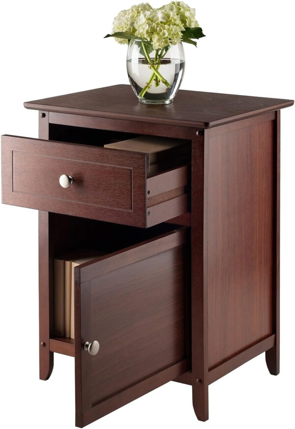 Winsome 25 x 18.9 x 14.96-Inch Composite Wood End/Night Table with Satine Nickel Knob, Natural (81115)