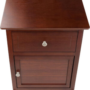 Winsome 25 x 18.9 x 14.96-Inch Composite Wood End/Night Table with Satine Nickel Knob, Natural (81115)