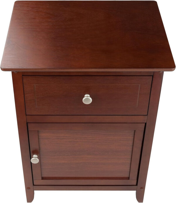 Winsome 25 x 18.9 x 14.96-Inch Composite Wood End/Night Table with Satine Nickel Knob, Natural (81115)