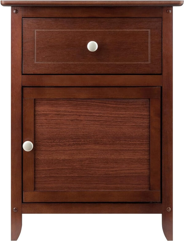 Winsome 25 x 18.9 x 14.96-Inch Composite Wood End/Night Table with Satine Nickel Knob, Natural (81115)