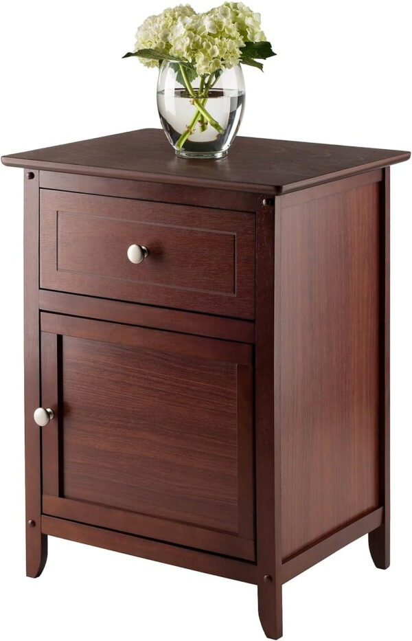 Winsome 25 x 18.9 x 14.96-Inch Composite Wood End/Night Table with Satine Nickel Knob, Natural (81115)