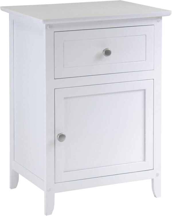 Winsome 25 x 18.9 x 14.96-Inch Composite Wood End/Night Table with Satine Nickel Knob, Natural (81115)