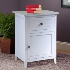 Winsome 25 x 18.9 x 14.96-Inch Composite Wood End/Night Table with Satine Nickel Knob, Natural (81115)