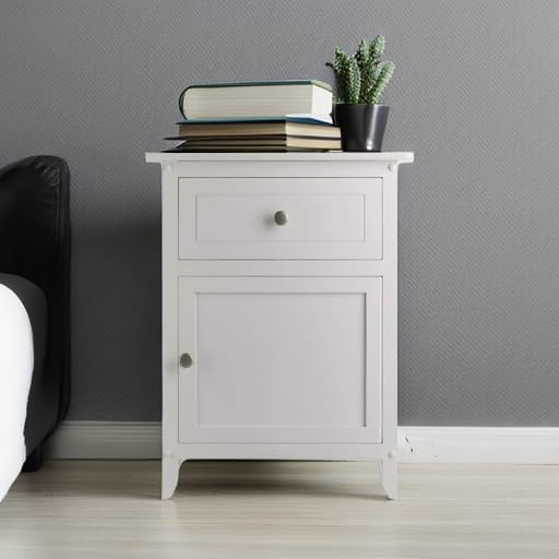 Winsome 25 x 18.9 x 14.96-Inch Composite Wood End/Night Table with Satine Nickel Knob, Natural (81115)