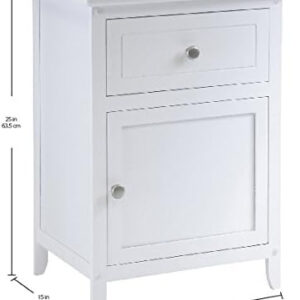 Winsome 25 x 18.9 x 14.96-Inch Composite Wood End/Night Table with Satine Nickel Knob, Natural (81115)