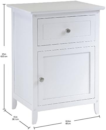 Winsome 25 x 18.9 x 14.96-Inch Composite Wood End/Night Table with Satine Nickel Knob, Natural (81115)