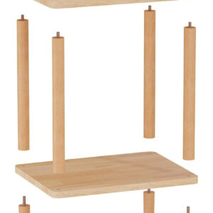 LUCKNOCK Solid Wood Side Table, 2-Tier Small End Table with Storage Shelf, Narrow Nightstand Bedside Table for Small Spaces, Bedroom, Living Room, Farmhouse, No-Tool Assembly.