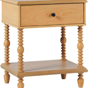 Walker Edison Easy Assembly Wood 1 Drawer Spindle Nightstand - Dark Brown