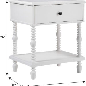 Walker Edison Easy Assembly Wood 1 Drawer Spindle Nightstand - Dark Brown