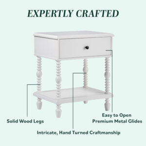 Walker Edison Easy Assembly Wood 1 Drawer Spindle Nightstand - Dark Brown