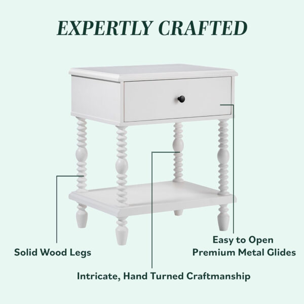 Walker Edison Easy Assembly Wood 1 Drawer Spindle Nightstand - Dark Brown