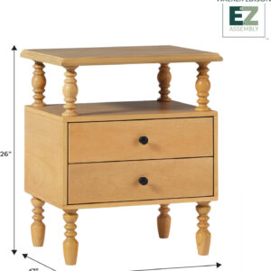 Walker Edison Easy Assembly Wood 1 Drawer Spindle Nightstand - Dark Brown