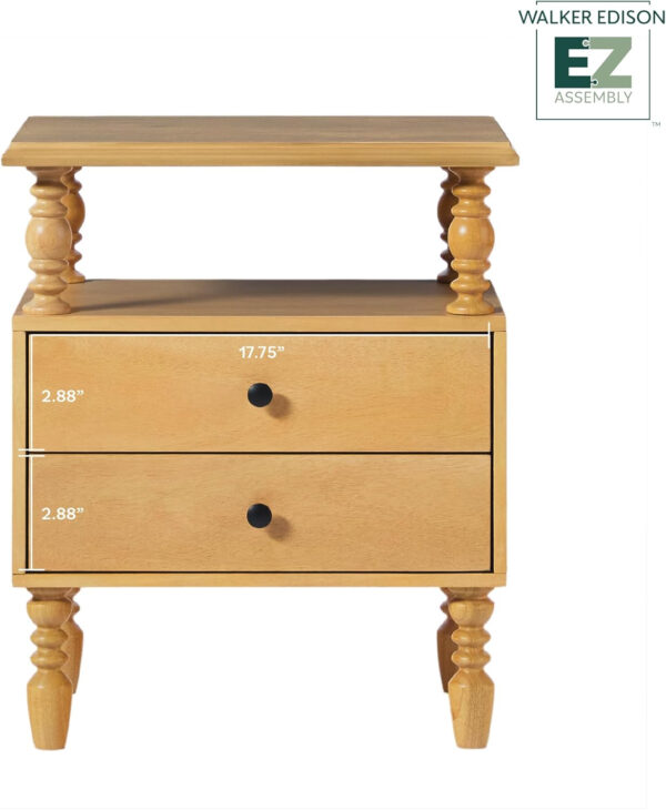 Walker Edison Easy Assembly Wood 1 Drawer Spindle Nightstand - Dark Brown