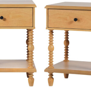 Walker Edison Easy Assembly Wood 1 Drawer Spindle Nightstand - Dark Brown