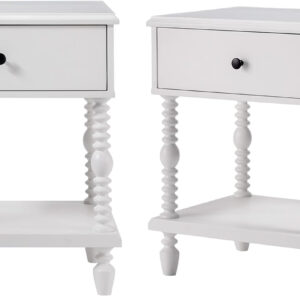 Walker Edison Easy Assembly Wood 1 Drawer Spindle Nightstand - Dark Brown