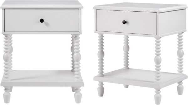 Walker Edison Easy Assembly Wood 1 Drawer Spindle Nightstand - Dark Brown