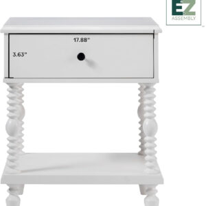 Walker Edison Easy Assembly Wood 1 Drawer Spindle Nightstand - Dark Brown