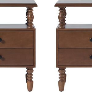 Walker Edison Easy Assembly Wood 1 Drawer Spindle Nightstand - Dark Brown