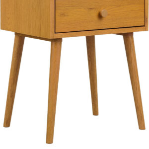 NTC Lux Solid Wood Nightstand with Drawer, Mid Century Modern Side Table Bedroom, Bedside Furniture, Night Stand, End Table, Easy Assembly - Dark Walnut