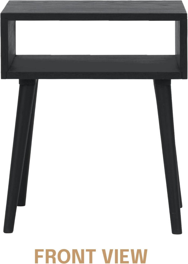 NTC Lux Solid Wood Nightstand with Drawer, Mid Century Modern Side Table Bedroom, Bedside Furniture, Night Stand, End Table, Easy Assembly - Dark Walnut