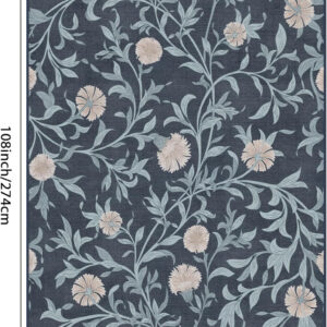 GENIMO 8x10 Vintage Floral Area Rug, Soft Microfiber Washable Rug with Non-Slip Backing, Green Carpet for Living Room, Bedroom and Dining Room