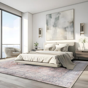 Rugshop Vintage Transitional Boho Machine Washable Area Rug Ideal for Living Room, Bedroom,Kitchen,Entryway,Dining Room,Office 7'7" x 9'6" Rust